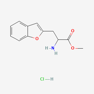 molecular formula C12H14ClNO3 B2939352 Methyl 2-amino-3-(1-benzofuran-2-yl)propanoate hydrochloride CAS No. 2095409-09-7