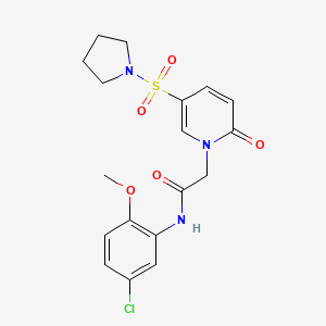 molecular formula C18H20ClN3O5S B2939376 N-(5-chloro-2-methoxyphenyl)-2-[2-oxo-5-(pyrrolidine-1-sulfonyl)-1,2-dihydropyridin-1-yl]acetamide CAS No. 1096247-96-9