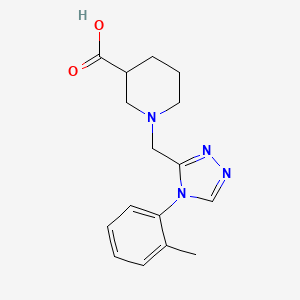 molecular formula C16H20N4O2 B2939399 1-{[4-(2-methylphenyl)-4H-1,2,4-triazol-3-yl]methyl}piperidine-3-carboxylic acid CAS No. 1553679-50-7