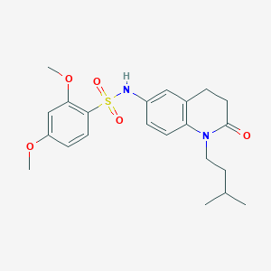 molecular formula C22H28N2O5S B2939411 N-(1-isopentyl-2-oxo-1,2,3,4-tetrahydroquinolin-6-yl)-2,4-dimethoxybenzenesulfonamide CAS No. 942003-46-5