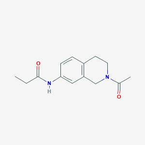 molecular formula C14H18N2O2 B2939485 N-(2-acetyl-1,2,3,4-tetrahydroisoquinolin-7-yl)propanamide CAS No. 955635-98-0