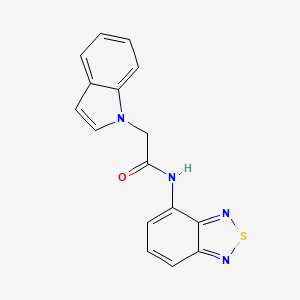 molecular formula C16H12N4OS B2939502 N-(benzo[c][1,2,5]thiadiazol-4-yl)-2-(1H-indol-1-yl)acetamide CAS No. 1207007-53-1