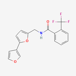 molecular formula C17H12F3NO3 B2939506 N-([2,3'-bifuran]-5-ylmethyl)-2-(trifluoromethyl)benzamide CAS No. 2034341-77-8