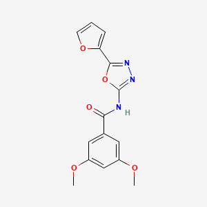 molecular formula C15H13N3O5 B2939525 N-[5-(furan-2-yl)-1,3,4-oxadiazol-2-yl]-3,5-dimethoxybenzamide CAS No. 862808-83-1