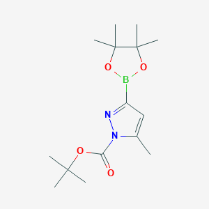 molecular formula C15H25BN2O4 B2939547 tert-Butyl 5-methyl-3-(4,4,5,5-tetramethyl-1,3,2-dioxaborolan-2-yl)-1H-pyrazole-1-carboxylate CAS No. 1402174-61-1