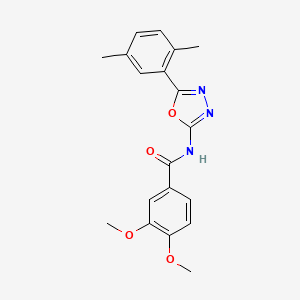 molecular formula C19H19N3O4 B2939565 N-[5-(2,5-dimethylphenyl)-1,3,4-oxadiazol-2-yl]-3,4-dimethoxybenzamide CAS No. 891118-85-7