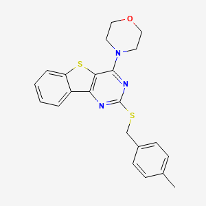 molecular formula C22H21N3OS2 B2939578 4-Methylbenzyl 4-morpholino[1]benzothieno[3,2-d]pyrimidin-2-yl sulfide CAS No. 478029-92-4