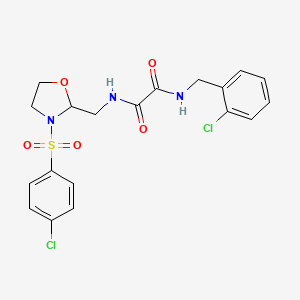 molecular formula C19H19Cl2N3O5S B2939593 N1-(2-chlorobenzyl)-N2-((3-((4-chlorophenyl)sulfonyl)oxazolidin-2-yl)methyl)oxalamide CAS No. 874805-81-9