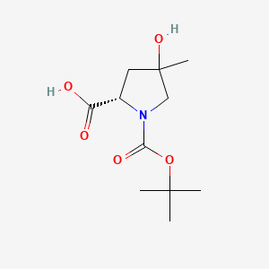 molecular formula C11H19NO5 B2939597 (2S)-4-hydroxy-4-methyl-1-[(2-methylpropan-2-yl)oxycarbonyl]pyrrolidine-2-carboxylic acid CAS No. 1367552-84-8