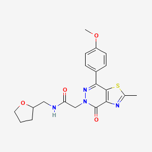 2-(7-(4-methoxyphenyl)-2-methyl-4-oxothiazolo[4,5-d]pyridazin-5(4H)-yl)-N-((tetrahydrofuran-2-yl)methyl)acetamide
