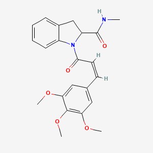 (Z)-N-methyl-1-(3-(3,4,5-trimethoxyphenyl)acryloyl)indoline-2-carboxamide