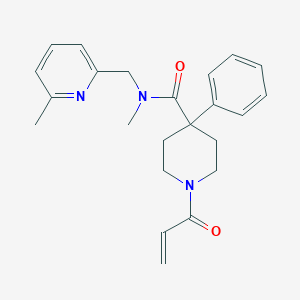molecular formula C23H27N3O2 B2939660 N-Methyl-N-[(6-methylpyridin-2-yl)methyl]-4-phenyl-1-prop-2-enoylpiperidine-4-carboxamide CAS No. 2197672-67-4