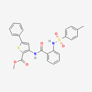 molecular formula C26H22N2O5S2 B2939667 methyl 3-[2-(4-methylbenzenesulfonamido)benzamido]-5-phenylthiophene-2-carboxylate CAS No. 397289-75-7