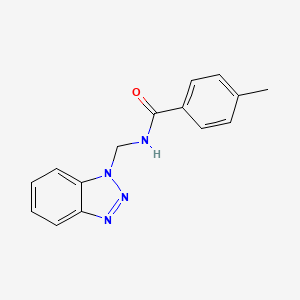 molecular formula C15H14N4O B2939685 N-(1H-1,2,3-Benzotriazol-1-ylmethyl)-4-methylbenzamide CAS No. 143949-80-8