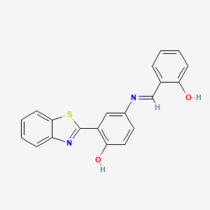 molecular formula C20H14N2O2S B2939687 (E)-2-(benzo[d]thiazol-2-yl)-4-((2-hydroxybenzylidene)amino)phenol CAS No. 201160-71-6