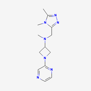 molecular formula C13H19N7 B2939689 N-[(4,5-dimethyl-4H-1,2,4-triazol-3-yl)methyl]-N-methyl-1-(pyrazin-2-yl)azetidin-3-amine CAS No. 2380169-50-4