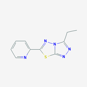 molecular formula C10H9N5S B293972 3-Ethyl-6-pyridin-2-yl-[1,2,4]triazolo[3,4-b][1,3,4]thiadiazole 