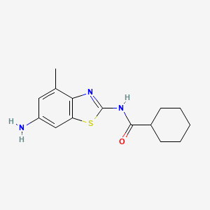 molecular formula C15H19N3OS B2939722 N-(6-Amino-4-methylbenzo[d]thiazol-2-yl)cyclohexanecarboxamide CAS No. 313233-12-4
