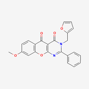 molecular formula C23H16N2O5 B2939736 3-(furan-2-ylmethyl)-8-methoxy-2-phenyl-3H-chromeno[2,3-d]pyrimidine-4,5-dione CAS No. 899408-63-0