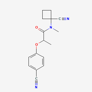 molecular formula C16H17N3O2 B2939744 N-(1-cyanocyclobutyl)-2-(4-cyanophenoxy)-N-methylpropanamide CAS No. 1252261-90-7