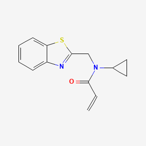 molecular formula C14H14N2OS B2939762 N-[(1,3-benzothiazol-2-yl)methyl]-N-cyclopropylprop-2-enamide CAS No. 2361642-40-0