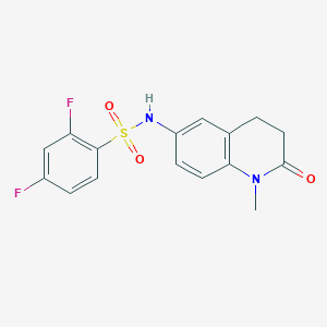 molecular formula C16H14F2N2O3S B2939773 2,4-difluoro-N-(1-methyl-2-oxo-1,2,3,4-tetrahydroquinolin-6-yl)benzene-1-sulfonamide CAS No. 922005-18-3