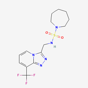 molecular formula C14H18F3N5O2S B2939789 N-{[8-(trifluoromethyl)-[1,2,4]triazolo[4,3-a]pyridin-3-yl]methyl}azepane-1-sulfonamide CAS No. 2097937-05-6