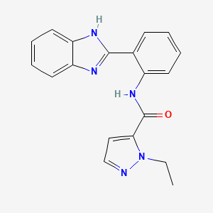molecular formula C19H17N5O B2939797 N-(2-(1H-benzo[d]imidazol-2-yl)phenyl)-1-ethyl-1H-pyrazole-5-carboxamide CAS No. 1171923-65-1
