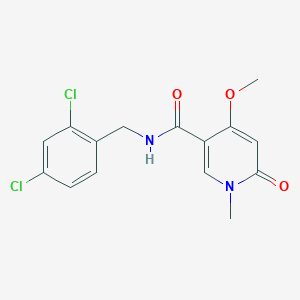 molecular formula C15H14Cl2N2O3 B2939811 N-(2,4-dichlorobenzyl)-4-methoxy-1-methyl-6-oxo-1,6-dihydropyridine-3-carboxamide CAS No. 2034319-67-8