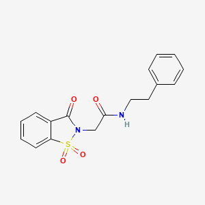 molecular formula C17H16N2O4S B2939822 N-(2-phenylethyl)-2-(1,1,3-trioxo-2,3-dihydro-1lambda6,2-benzothiazol-2-yl)acetamide CAS No. 380568-86-5