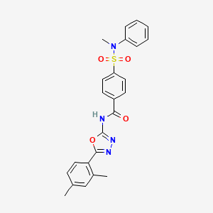 molecular formula C24H22N4O4S B2939868 N-[5-(2,4-dimethylphenyl)-1,3,4-oxadiazol-2-yl]-4-[methyl(phenyl)sulfamoyl]benzamide CAS No. 891113-97-6