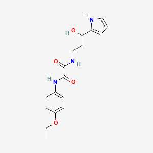 molecular formula C18H23N3O4 B2939942 N'-(4-ethoxyphenyl)-N-[3-hydroxy-3-(1-methyl-1H-pyrrol-2-yl)propyl]ethanediamide CAS No. 1795358-79-0
