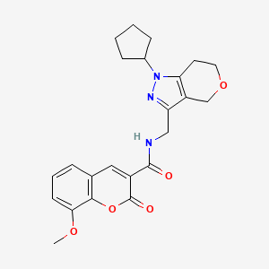 molecular formula C23H25N3O5 B2939961 N-((1-cyclopentyl-1,4,6,7-tetrahydropyrano[4,3-c]pyrazol-3-yl)methyl)-8-methoxy-2-oxo-2H-chromene-3-carboxamide CAS No. 1798460-15-7