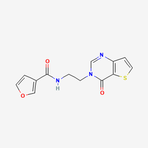 molecular formula C13H11N3O3S B2940044 N-(2-(4-oxothieno[3,2-d]pyrimidin-3(4H)-yl)ethyl)furan-3-carboxamide CAS No. 2034554-28-2