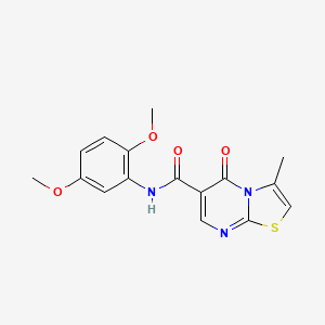 molecular formula C16H15N3O4S B2940055 N-(2,5-dimethoxyphenyl)-3-methyl-5-oxo-5H-[1,3]thiazolo[3,2-a]pyrimidine-6-carboxamide CAS No. 851945-76-1