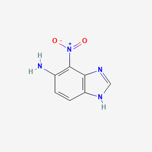 molecular formula C7H6N4O2 B2940060 1H-Benzimidazol-6-amine, 7-nitro- CAS No. 883291-34-7