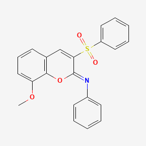 (Z)-N-(8-methoxy-3-(phenylsulfonyl)-2H-chromen-2-ylidene)aniline
