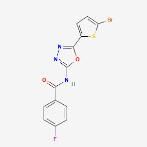 molecular formula C13H7BrFN3O2S B2940198 N-(5-(5-bromothiophen-2-yl)-1,3,4-oxadiazol-2-yl)-4-fluorobenzamide CAS No. 1021131-60-1