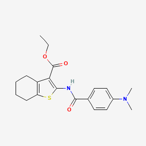 molecular formula C20H24N2O3S B2940295 Ethyl 2-(4-(dimethylamino)benzamido)-4,5,6,7-tetrahydrobenzo[b]thiophene-3-carboxylate CAS No. 328038-22-8