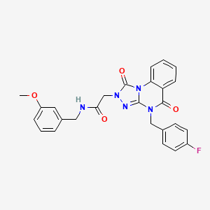 molecular formula C26H22FN5O4 B2940309 2-(4-(4-fluorobenzyl)-1,5-dioxo-4,5-dihydro-[1,2,4]triazolo[4,3-a]quinazolin-2(1H)-yl)-N-(3-methoxybenzyl)acetamide CAS No. 1243030-69-4
