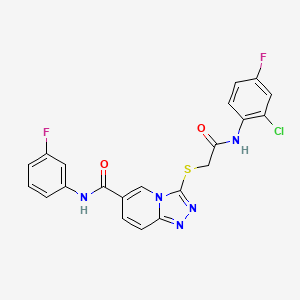 molecular formula C21H14ClF2N5O2S B2940314 3-({[(2-chloro-4-fluorophenyl)carbamoyl]methyl}sulfanyl)-N-(3-fluorophenyl)-[1,2,4]triazolo[4,3-a]pyridine-6-carboxamide CAS No. 1113121-18-8