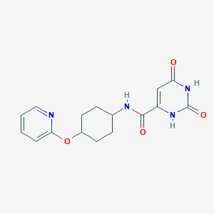 molecular formula C16H18N4O4 B2940318 2,6-dioxo-N-((1r,4r)-4-(pyridin-2-yloxy)cyclohexyl)-1,2,3,6-tetrahydropyrimidine-4-carboxamide CAS No. 2034395-22-5