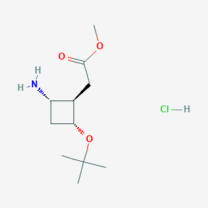 molecular formula C11H22ClNO3 B2940319 rac-methyl 2-[(1S,2R,4S)-2-amino-4-(tert-butoxy)cyclobutyl]acetate hydrochloride CAS No. 2227791-03-7