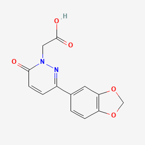 molecular formula C13H10N2O5 B2940325 2-[3-(2H-1,3-Benzodioxol-5-yl)-6-oxo-1,6-dihydropyridazin-1-yl]acetic acid CAS No. 1286722-42-6