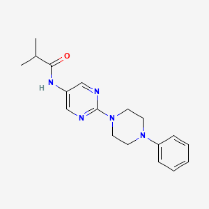 molecular formula C18H23N5O B2940343 2-methyl-N-[2-(4-phenylpiperazin-1-yl)pyrimidin-5-yl]propanamide CAS No. 1396852-74-6