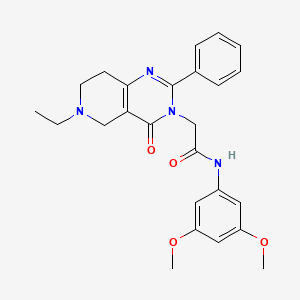 molecular formula C25H28N4O4 B2940363 N-(3,5-dimethoxyphenyl)-2-(6-ethyl-4-oxo-2-phenyl-5,6,7,8-tetrahydropyrido[4,3-d]pyrimidin-3(4H)-yl)acetamide CAS No. 1286727-70-5