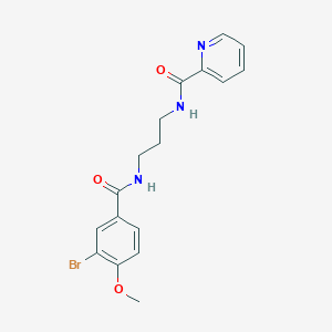 molecular formula C17H18BrN3O3 B294037 N-{3-[(3-bromo-4-methoxybenzoyl)amino]propyl}-2-pyridinecarboxamide 