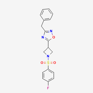 3-Benzyl-5-(1-((4-fluorophenyl)sulfonyl)azetidin-3-yl)-1,2,4-oxadiazole