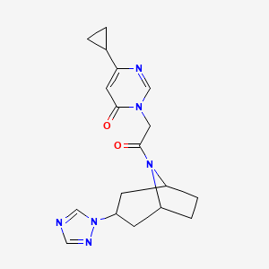 3-(2-((1R,5S)-3-(1H-1,2,4-triazol-1-yl)-8-azabicyclo[3.2.1]octan-8-yl)-2-oxoethyl)-6-cyclopropylpyrimidin-4(3H)-one