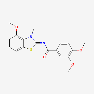 3,4-dimethoxy-N-(4-methoxy-3-methyl-1,3-benzothiazol-2-ylidene)benzamide